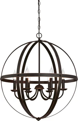 Image de Lustre à six flammes Stella Mira bronze huilé