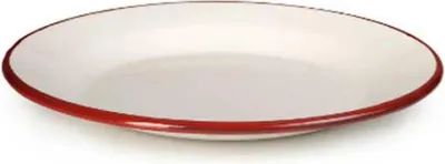 Zdjęcie produktu dla Talerz emaliowany czerwono-biały 24 cm