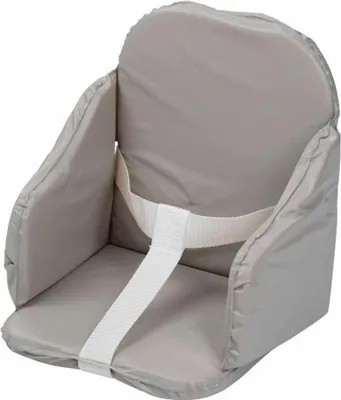 Produktbild von Kissen für Babyhochstuhl – skalierbar – PVC – Sicherheitsgurte – leicht zu waschen – 27 x 26 x 33 cm, Grau