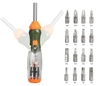 Zdjęcie produktu dla Zestaw wkrętaków 16W1 z grzechotką phillips torx sześciokątny płaska
