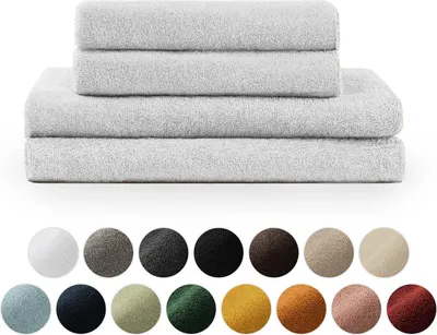 Image de Blumtal Premium Set de serviettes éponge avec boucles de suspension - coton  Oeko-TEX, doux, très absorbant - 2X serviette de bain (70x140 cm), 2X serviette de toilette (50x100 cm), blanc