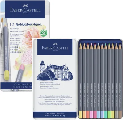 Produktbild von FABER-CASTELL Aquarellstifte GOLDFABER 12er Metalletui