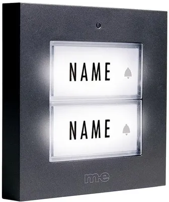 Immagine prodotto di M-E MODERN-ELECTRONICS Campanello a pulsante KTB 2 famiglie antracite illuminato (KTB-2 A)