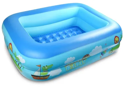 Produktbild von Aufblasbarer Kinderpool Planschbecken - 108 x 84 x 30 cm - PVC - Rechteckig - Für Kinder von 2 bis 6 Jahren