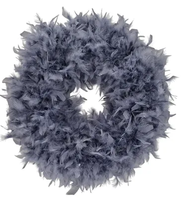 Produktbild von Federkranz Dekokranz FEDERN grau dunkelgrau 50-55cm CreaFlor Home