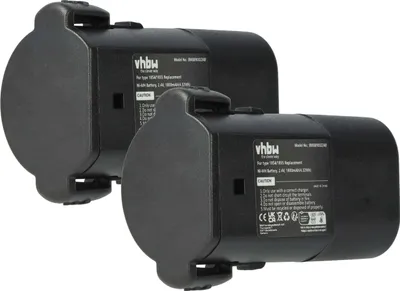 Produktbild von vhbw 2x Akku kompatibel mit Wahl Power+ 1855 Serie Schermaschine (1800 mAh, 2,4 V, NiMH)