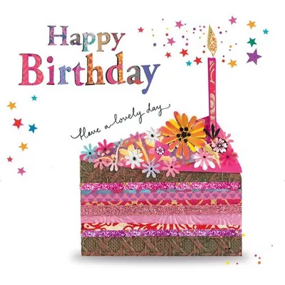 Produktbild von 20 Servietten Happy Day - Geburtstagskuchen mit Kerze 33x33cm