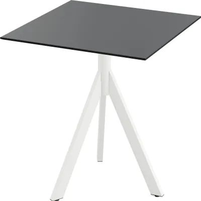 Produktbild von Infinity Tripod Terrassentisch Weiß frame + Schwarz HPL 70x70 cm