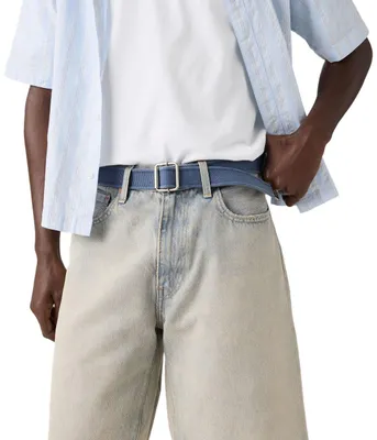 Imagen del producto de Cinturón de algodón con diseño "web" lavado, para mujer, marca Levi's, color índigo, modelo 95