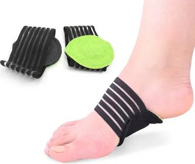 Produktbild von 2 Stück Stütze Bogenfuß Weiche Einlegesohlen, Nachtschiene Plantar Fasciitis, Bogen Fuß Stütze Pad Plattfuß Innensohle Platten, Prävention von Plantarfasziitis Linderung von Fußschmerzen