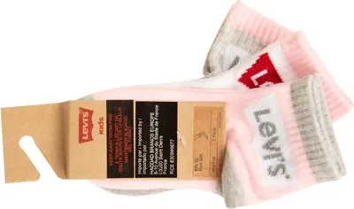 Immagine prodotto di Calzino bimbo bimba LEVI'S 3 paia calze fantasmino pariscarpa ragazza ragazzo con logo articolo RL0078, 4/5 Anni 4/5, Poliestere 97%,Spandex 3%