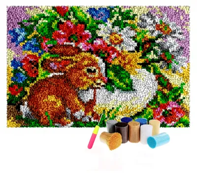 Produktbild von Teppichknüpfset für Erwachsene – DIY Bastelset für Anfänger, 55 x 75 cm