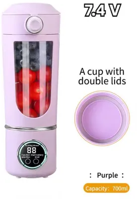 Obrázek produktu pro Ruční mixér na smoothie, velký objem 700 ml, odolné nerezové nože, nádoba 2 v 1, přenosný mixér na smoothie, modrý