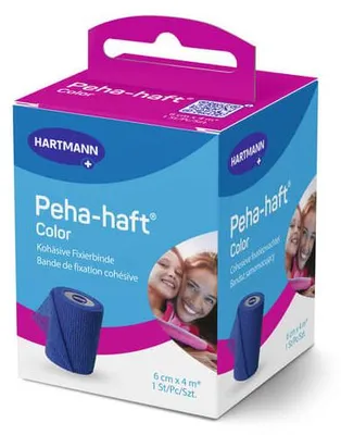 Image de Bande de fixation Peha-haft Color sans latex 6cmx4m bleu, 1 pc. Bande adhésive