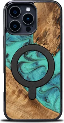 Produktbild von Holzhülle Bewood Unique - Turquoise für MagSafe für iPhone 16 Pro Max