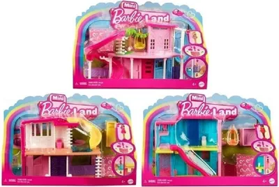 Produktbild von Barbie Mini Villa mit 4 cm Puppe, Haustier, Aufzug, Pool & Zubehör