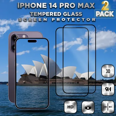 Obrázek produktu pro 2-Pack iPhone 14 Pro Max - 9H tvrzené sklo - Vysoce kvalitní 3D ochrana displeje