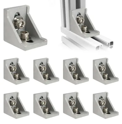 Produktbild von Set mit 10 Montagehalterungen für Aluminiumprofile 40 x 40