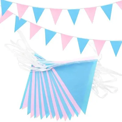 Image de Roses et drapeaux bleus - Décoration pour les fêtes - 20 m - Polyester