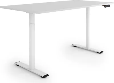 Produktbild von ESMART Germany ERX-122WG 160x80cm Hellgrau Ergonomischer Steh-Sitz-Schreibtisch Stufenlos elektrisch höhenverstellbar 73,5-122,5 cm 3 x Memory Aktivitätserinnerung Dual Motor Schnelle Montage
