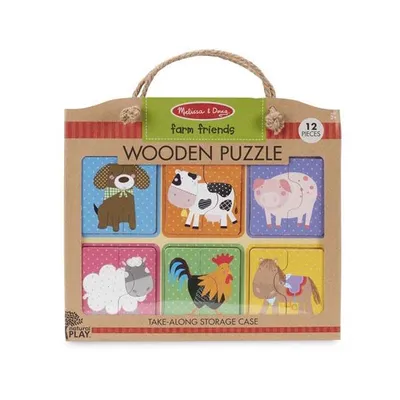 Obrázek produktu pro MELISSA Dřevěné puzzle 6 obrázků Zvířata na farmě 41363