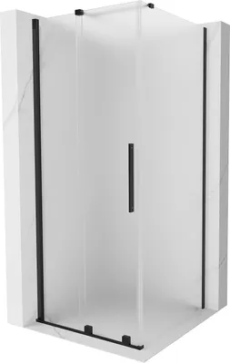 Immagine prodotto di Mexen Velar cabina doccia scorrevole 110 x 110 cm, brina, nero - 871-110-110-31-70