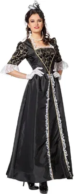 Produktbild von W4084C-38 schwarz Damen Marquisen Kleid Rokoko Kostüm Gr.38