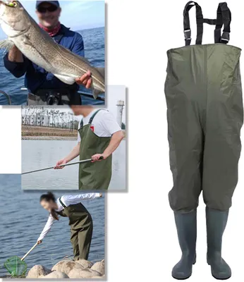 Produktbild von karpal Wathose Anglerhose Angelhose Teichhose Watstiefel Watthose mit Stiefel PVC Gummi 44/45