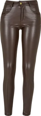 Produktbild von Urban Classics Ladies - Kunstleder Hose braun - W27