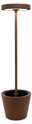 Immagine prodotto di Poldina Reverso Solar L Corten - Lampada a led da terra solare e ricaricabile 11,7W - Piantana da esterno e interno H.156cm