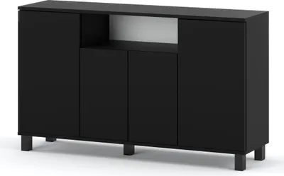 Zdjęcie produktu dla Komoda Czarna 140Cm Bruno Szafka Rtv Do Sypialni Salonu Młodzieżowa