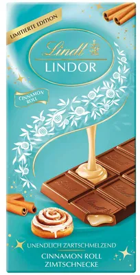 Zdjęcie produktu dla Lindor, czekolada mleczna z nadzieniem cynamonowym, kostka 100g