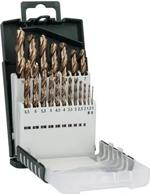 Immagine prodotto di Set di punte per metallo BOSCH HSS-Cobalt, 19 pezzi, affilate, lunghezza totale 200 mm
