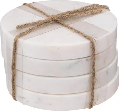 Immagine prodotto di Secret de Gourmet | Tovagliette - Set di 4 - Marmo bianco - Design elegante - Alta qualità e durata nel tempo