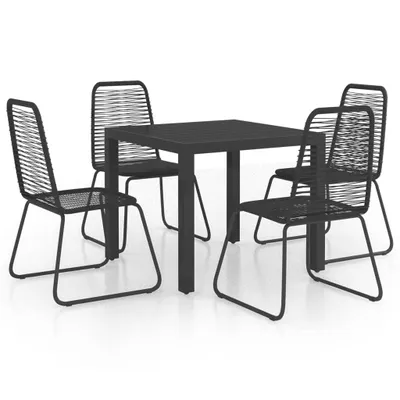 Immagine prodotto di Set da Pranzo da Giardino 5 pz in Rattan PVC Nero