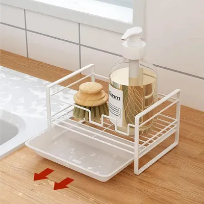Produktbild von Edelstahl-Schwammhalter, Küchenschwammhalter, Spüle, multifunktional für Küchenspüle, Spülmittelorganizer, Küchenzubehör für Küchenarbeitsplatte, Badezimmer