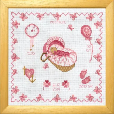 Immagine prodotto di Confezione Permin per ricamo a punto croce "Mathilde", schema contato, 22x22cm, 92-9145