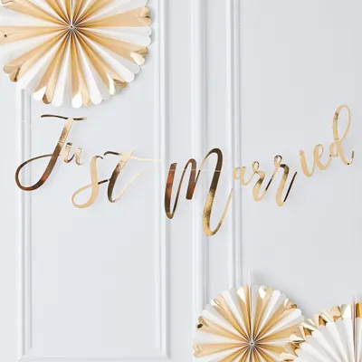 Produktbild von Lottes Laden  Just Married Girlande Gold