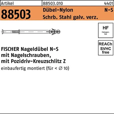 Produktbild von Fischer 050357, Nylon, Weiß, Pozidriv, PZ3, 10 cm, 8 mm