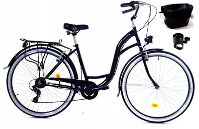 Zdjęcie produktu dla Rower Dallas City 28" 7spd -czarny + kosz na klip+pokrowiec