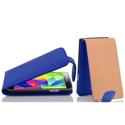 Obrázok produktu pre Cadorabo ochranné puzdro pre Samsung Galaxy S5 MINI / S5 MINI DUOS v modrom flipovom puzdre kryt na mobilný telefón Imitácia kože