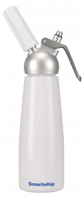 Produktbild von Sahnespender 500 ml aus Aluminium – Weiß, mit 3 Garniertüllen und Reinigungsbürste