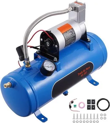 Immagine prodotto di Compressore d'aria portatile da 12V con serbatoio da 6 litri - Pressione massima di esercizio: 120 PSI - Peso: 5,3 kg