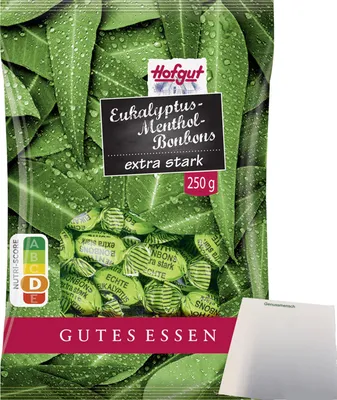 Produktbild von Hofgut Eukalyptus Bonbon (250g Beutel) + usy Block