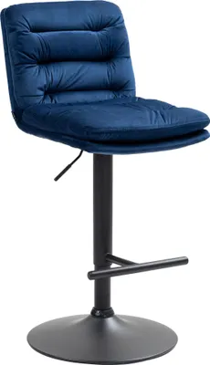 Produktbild von Barhocker Damar Samt schwarz - blau