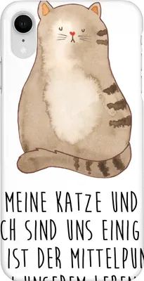 Produktbild von Mr. & Mrs. Panda Iphone XR Handyhülle Katze Sitzen - Weiß - Geschenk, Katzen, Premium Kunststoff, Liebe, Cat, Familie, Handy Case