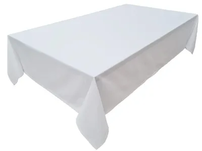 Ovale Tischdecke 150x350 cm, 100% Baumwolle, weiß
