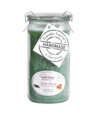 Productafbeelding van Kaarsfabriek Mini Jumbo, Rond, Groen, Honing, Veenbessen, 70 uur brandduur, 1 stuk