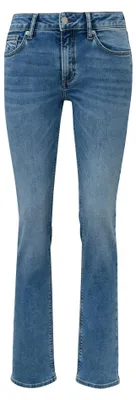 Produktbild von s.Oliver Qs Damen Jeans Shorts Catie Slim Fit Straight Leg Mid Rise Used-Effekt