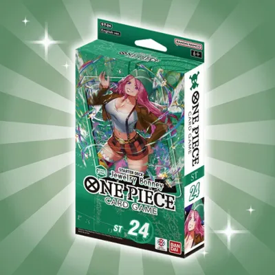 Produktbild von One Piece Card Game – Starter Deck Green Jewelry Bonney (ST24) | Englisch + Heartforcards Versandschutz